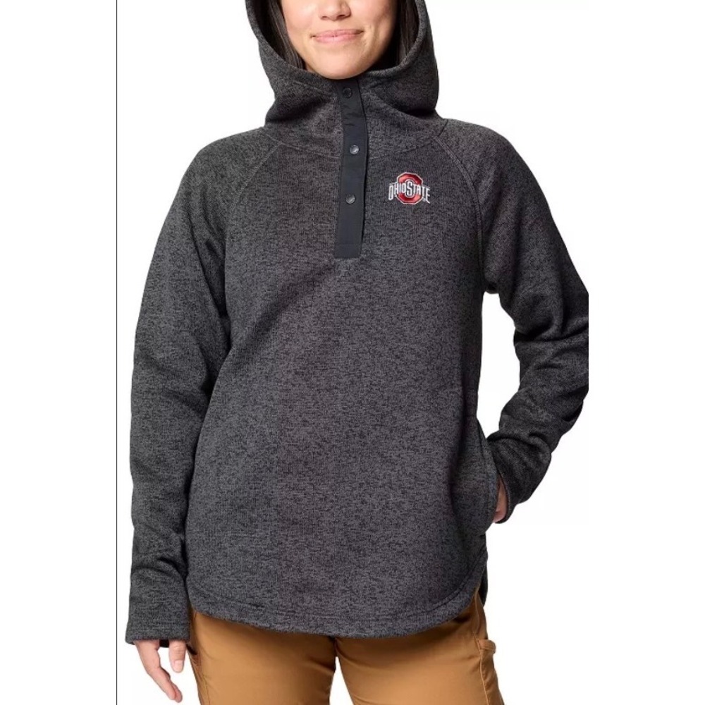Columbia Darling Days Hoodie Women Large Charcoal Ohio State Buckeyes Game Day